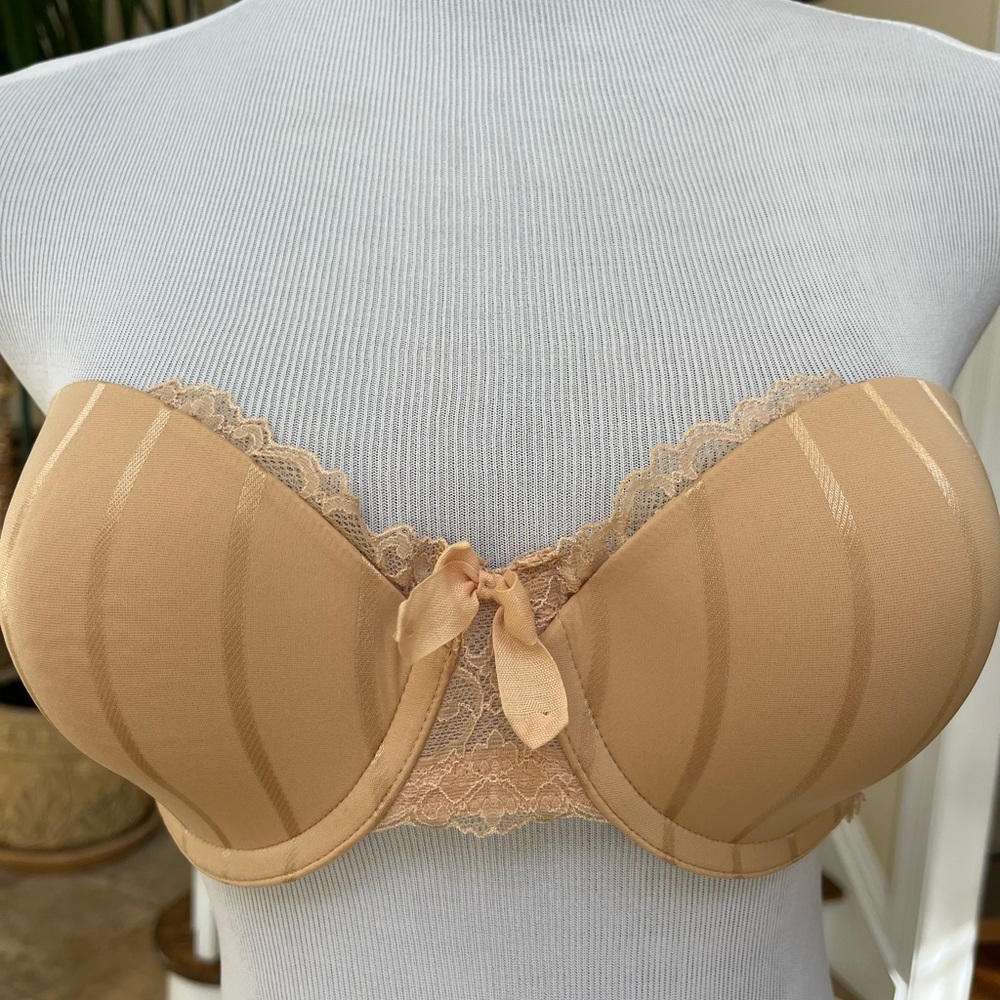 Felina strapless beige lace bra 36C